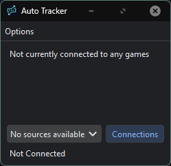 Opening the Game Connections menu from the Auto Tracker window